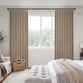 thumbnail image 2 of Copper Brown Pinch Pleated 100% Blackout Linen Curtains 96 Inch Length 2 Panels Set, Black Out Memory Trained Pleat Curtains Light Blocking Room Darkening Drapes for Bedroom Living Room Window, 2 of 9