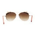 thumbnail image 3 of Girls Kids Size Daisy Jewel Tear Drop Officer Style Metal Rim Sunglasses Gold Pink / Brown, 3 of 4