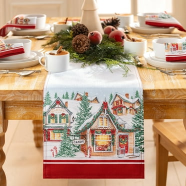 Elrene Storybook Christmas Village Holiday Table Runner - 13"x 70"
