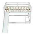 thumbnail image 5 of Hassch Full over Full Wooden Bunk Bed with Slide and Ladder, White, 5 of 9
