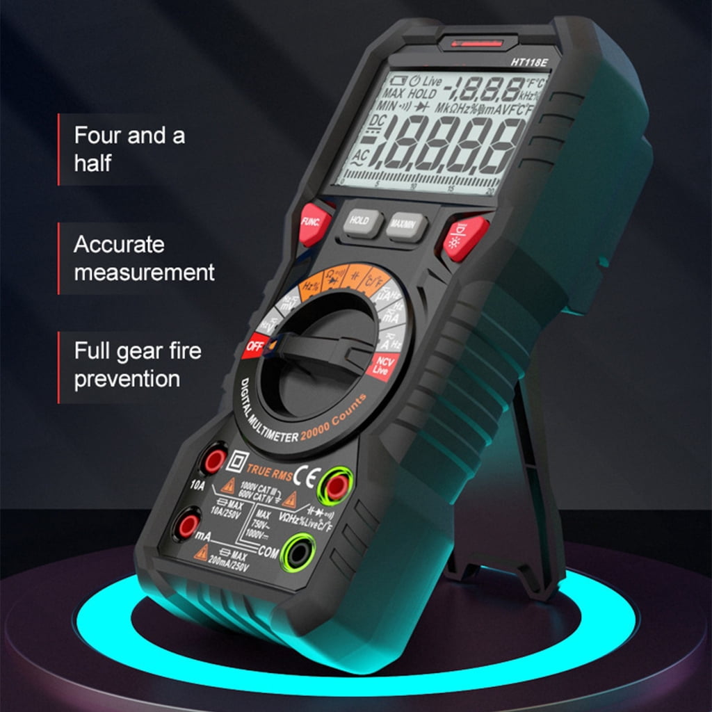 19999 Counts LCD Backlit Display Voltmeter with Flashlight HT118E Digital Multimeter Tester Measure NCV Diode