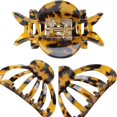 thumbnail image 4 of Leopard Hair Clips, Bohemian Tortoise Celluloid French Design Barrettes Shell Hair Claw Clips Strong Hold Big Hair Jaw Clips for Thick Hair Accessorie, 4 of 4