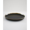 thumbnail image 4 of Large Matte Black Ceramic Plate with Gold Rim – 10.6" Set of 4 | Luxury Collection, 4 of 4