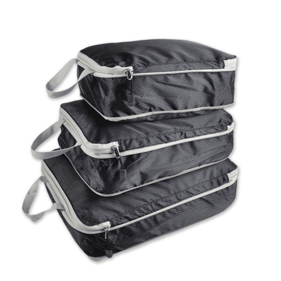 Billuyoard Paquete de 3 bolsas de almacenamiento de equipaje de viaje a prueba de agua, organizador de cosméticos, portátil, escalada, Almacenamiento y organización del hogar Negro