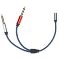 thumbnail image 3 of 3.5 mm A DOBLE LÍNEA DE AUDIO DE 6.35 MM, DIVISOR Y DURADERO AZUL 11.8IN 3.5 mm A CABLE DE DOBLE DE AURICULAS DE 6.35 MM PARA ALTAVOZ PARA AMPLIFORADOR DE ALIMENTACIÓN, 3 of 7