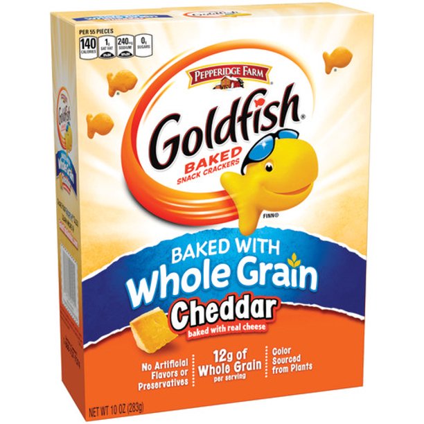 Pepperidge Farm Goldfish Baked with Whole Grain Cheddar Crackers, 10 oz