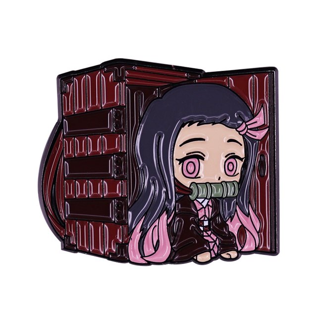Anime Japonés Demon Slayer Comic Figure Hard Enamel Pins Coleccionar Lindo Metal Broche De Dibujos Animados Collar Solapa Regalo Venta Al Por Mayor