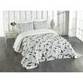 thumbnail image 3 of Ambesonne Yoga Quilted Bedspread Set 3 Pcs, Monochrome, King Size, Black White, 3 of 5