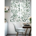 thumbnail image 4 of Eucalyptus Leaf Sheer Curtains 72 Inch Long 2 Panels, Green Botanical Rustic Watercolor Leaf Light Filtering Rod Pocket Semi Sheer Curtains, Sheer Voile Drapes for Living Room Bedroom, 52"x72", 4 of 5