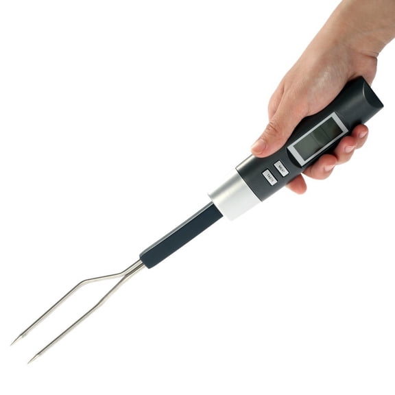 Digital Temperature Fork , Black Digital BBQ Meat Thermometer Fork Grill Fork with LCD Disply for Steak Chicken Hot Grilled Food