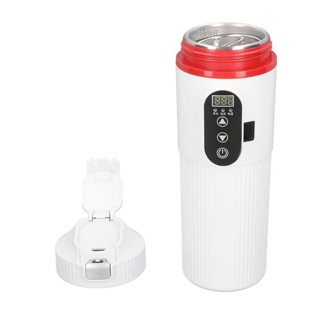 Car Electric Kettle 500ml Stainless Steel Intelligent Temperature Display, Hot Water On The Go