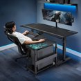 Ergonomic PC Stand Computer Cart, Height Adjustable Tower Stand 2-Tier ...