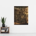 thumbnail image 2 of Hackaert Hunters In The Woods Landscape Painting Extra Large XL Wall Art Poster Print, 2 of 3