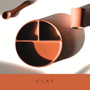 Love & Adore Suction Round Silicone Plate with Matching Cup (Clay)