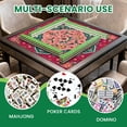 thumbnail image 6 of Mahjong Mat 31.5" x 31.5" Floral Bird Pink Green Non-Slip Noise Reduction Mahjong Tiles Table Cover for Dominoes Poker Card Board and Tile Games, 6 of 8