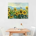 thumbnail image 2 of Acheng Sunflower Wall Art Canvas Flowers Yellow Picture Rustic Floral Field Landscape Painting, Countryside Framed Artwork for Living Room Bedroom Bathroom Dinnng Room Office Home Decor  16x12in, 2 of 6