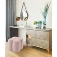 thumbnail image 5 of Meridian Furniture Clover Flower Shaped Pink Velvet Ottoman, 5 of 5