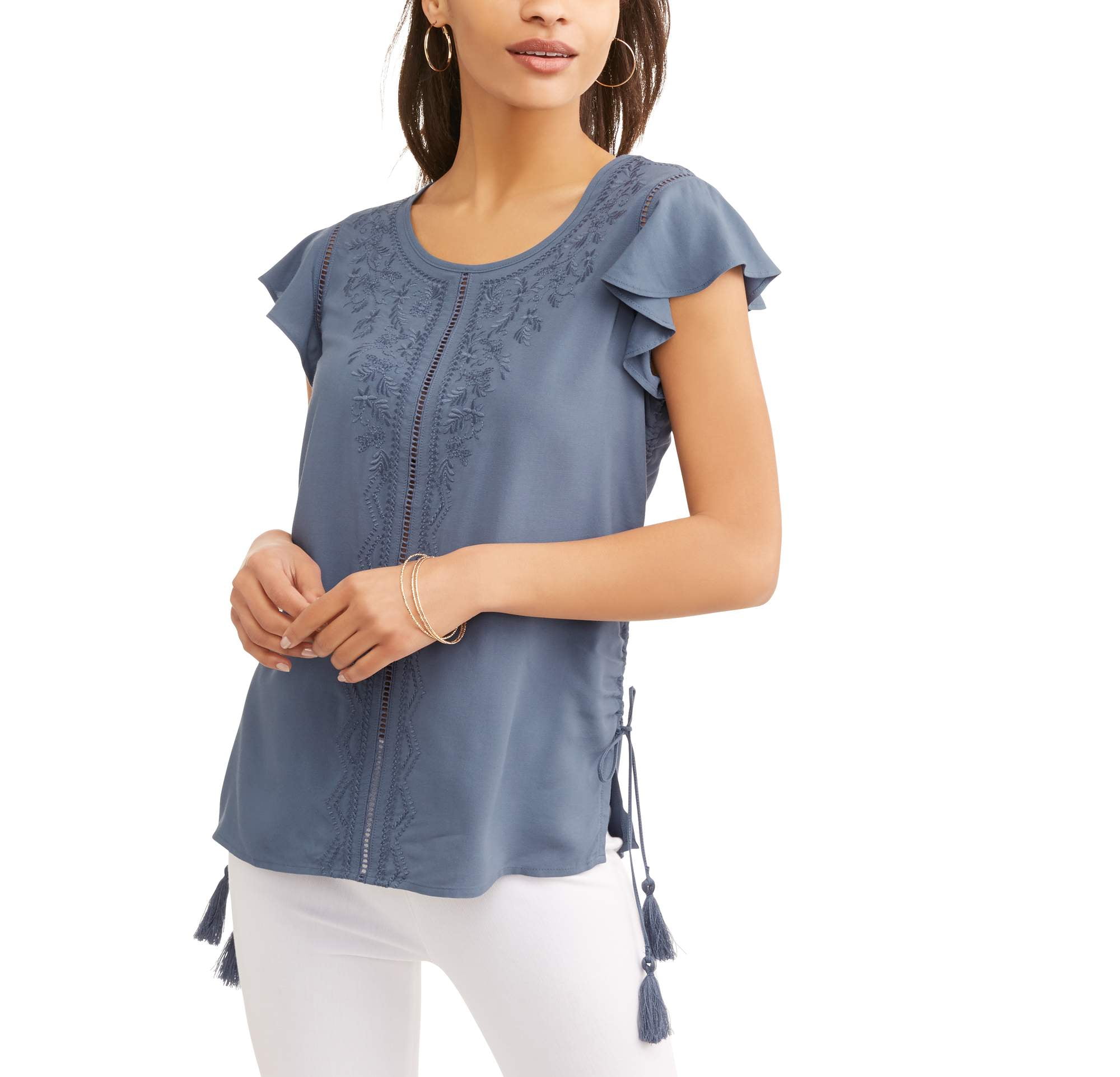 Women's Flutter Sleeve Top