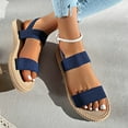 thumbnail image 4 of Dakaela Women's Flat Sandals Open Toe Elastic Ankle Strap Slip on Slides Braided Summer Beach Shoes, 4 of 9