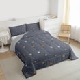 thumbnail image 3 of jejeloiu Cute Rocket Full Size Comforter Sets,Outer Space Planet Bedding Sets For Kids Reversible 3-Piece, 3 of 8