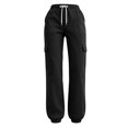 thumbnail image 4 of Lopecy-Sta Pants for Women Jogger Cargo Pants Elastic Drawstring Waist Multi Pockets Relaxed Fit Daily Wear Workout Trousers for All Seasons, 4 of 7