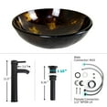 thumbnail image 2 of Bathroom Artistic Tempered Glass Vessel Sink Bowl with Faucet & Pop-up Drain Combo, 2 of 5