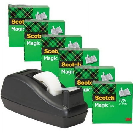 Scotch-1PK Magic Tape Desktop Dispenser Value Pack, 1" Core, 0.75" X 83.33 Ft, Clear