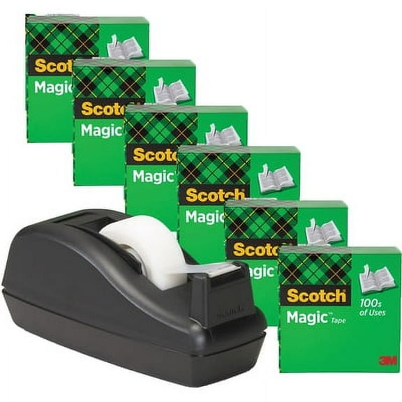 Scotch-1PK Magic Tape Desktop Dispenser Value Pack, 1" Core, 0.75" X 83.33 Ft, Clear