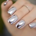 thumbnail image 1 of Coolnail brillante estilo punk metálico claro púrpura uñas postizas chapado de metal acrílico espejo reflectante corto Presione sobre las puntas del arte del clavo, 1 of 5