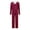Red, variant on 2 Piece Women's Pajama Sets Striped Waffle Knit Lounge Set Long Sleeve Pants Homewear S-3XL