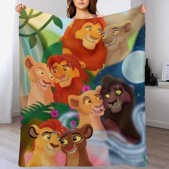 The Lion King Blanket, Soft Cozy Fluffy Plush Throw Blanket for Boys Girls Young Adults, Warm Flannel Blanket for Living Room Bedroom Couch Bed 40"x50"