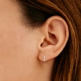 thumbnail image 4 of SZUL Women's 1/10 CTW Three Stone Lab Grown Diamond Oval Huggies Hoop Earrings in 10K White Gold (F-G Color, VS1- VS2 Clarity), 4 of 4