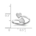 thumbnail image 3 of 14K White Gold Ring Band Themed Double Heart, Size 8, 3 of 5