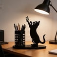 thumbnail image 1 of Stylish Cat Shaped Desk Organizer Pencil Holder Cute Animal Pen Cup For School And Home, 1 of 5