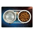 thumbnail image 1 of Earth Pet Mat for Food and Water, Majestic Galaxy Outer Space View Universe Planet Stars Astral Theme World, Non-Slip Rubber Mat for Dogs and Cats, 18" X 12", by Ambesonne, 1 of 1