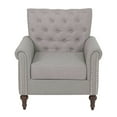 thumbnail image 4 of Living Room Chairs Modern Accent Linen Fabric Arm Chair Comfy Upholstered Tufted Club Single Sofa Light Gray, 4 of 10