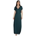 thumbnail image 4 of Inkmeso Wrap Style Jersey Maxi Dress Gathered Waist Summer Casual Classic Long Dress, 4 of 8
