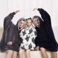 thumbnail image 5 of Halloween Black Ghosts with Boo Blanket Hoodies for Kids 6-13YR Oversize Wearable Blanket Hoodies for Boys Girls Teens, 5 of 7