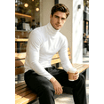 thumbnail image 5 of Men Casual Turtleneck Slim Fit Basic Tops Lightweight Long Sleeves Top Underwear Male Blouse T-Shirt, 5 of 6
