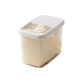 thumbnail image 1 of MOPOOR Rice Storage Container, Airtight Cereal Flour Dispenser with Pouring Spout & Measuring Cup, Kitchen Plastic Clear Dry Food Storage Bin for Grain Oatmeal Snacks Pet Dog Food Kitchen Organizer, 1 of 9
