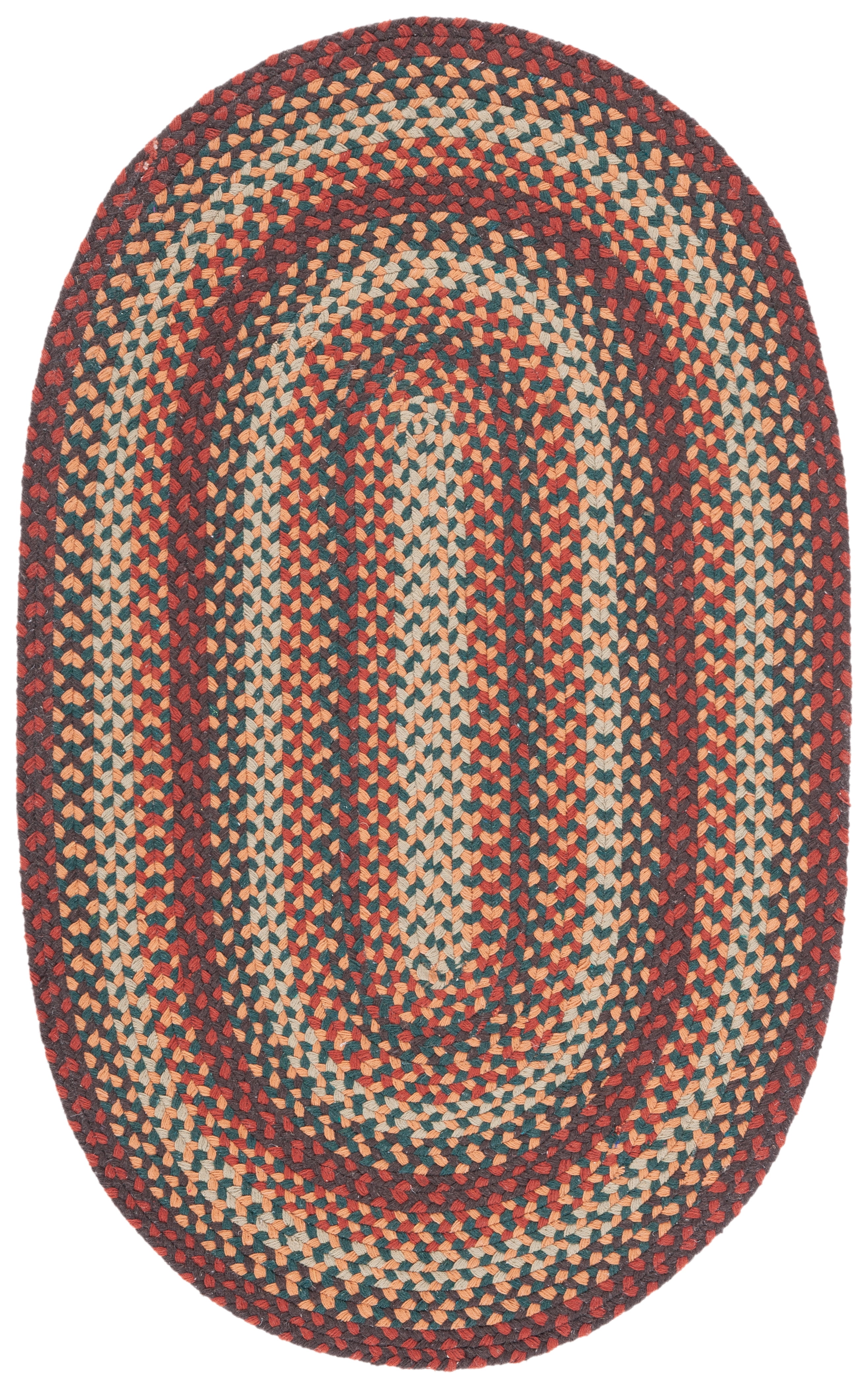 SAFAVIEH Braided Claes Bordered Reversible Area Rug, Brown/Rust, 4' x 6' Oval