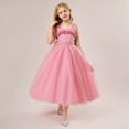 thumbnail image 6 of XEGLSBU Girls Christmas Dresses Size 10-12 Elegant Girls Party Dress Sleeveless Tutu with Flowy Layered for Big Kids and Toddlers Attire Pink Size 6-7 Years, 6 of 9