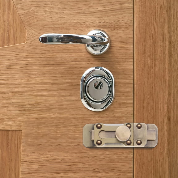 NIAIZEK Heavy Duty Sliding Door Lock for French Doors, Secure Coffee Door Lock with Easy No-Tool Installation