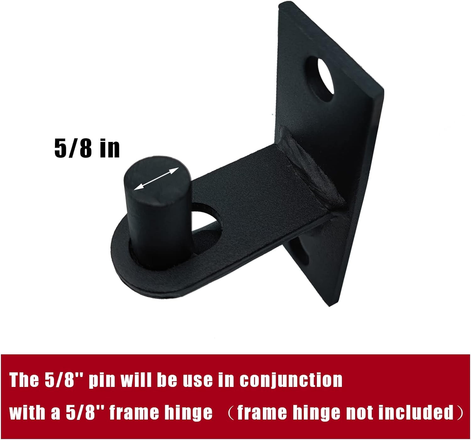 LAJIAOZ 2 Pack Wall Mount Gate Hinges with Screws, Heavy Duty Farm Gate Hinges, Chain Link Fence Gate Hinges Fence Post Chain Link Gate Hinge with 5/8 Hinge Pin Black