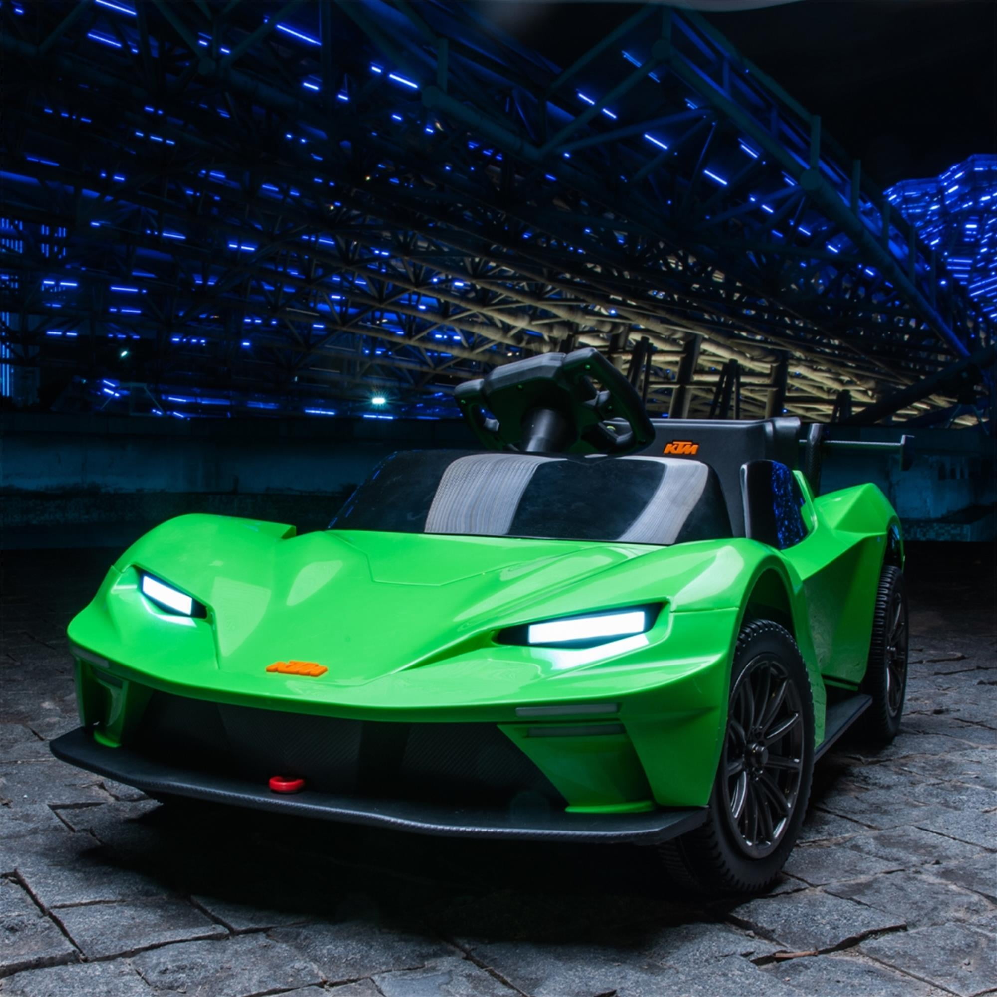 Resenkos 12v Electric Car for Kids Licensed ktm x bow gtx, Kids Ride On Car 2.4G with Parents Remote Control, Power Display, USB, MP3, Bluetooth, LED Light, Green