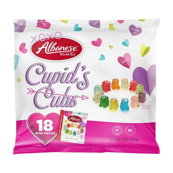 Albanese Valentine's Cupids Cubs Gummie Bears, 9 oz, 18 ct