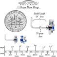 thumbnail image 5 of Body Candy 20 Gauge&nbsp;Nose Ring&nbsp;- 316L Stainless Steel&nbsp;L-Shape Nostril Stud&nbsp;Twining Vine Blue&nbsp;Piercing Jewelry&nbsp;for Women Men, 5 of 5