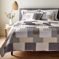 thumbnail image 1 of Mainstays All in One Lightweight Quilt Set and Sheet Set - 7 Piece, Full, Grey Patchwork, 1 of 13