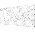 thumbnail image 1 of Topographic Gaming Mouse Pad - Large 31.5x11.8 Inch Keyboard Pad, Non-Slip Base, Stitched Edge, Extended Desk Pad XL Keyboard Desk Mat, White, 1 of 1
