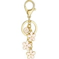 thumbnail image 6 of Monebena Initial Keychain White/Pink Flower Charms for Key Cute Letter Keyring for Handbag Backpack, 6 of 10